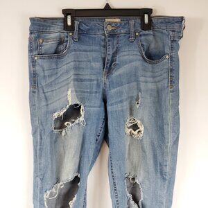 Celebrity Pink Blue Wash Girlfriend Distressed Womens Jeans Sz 11/30